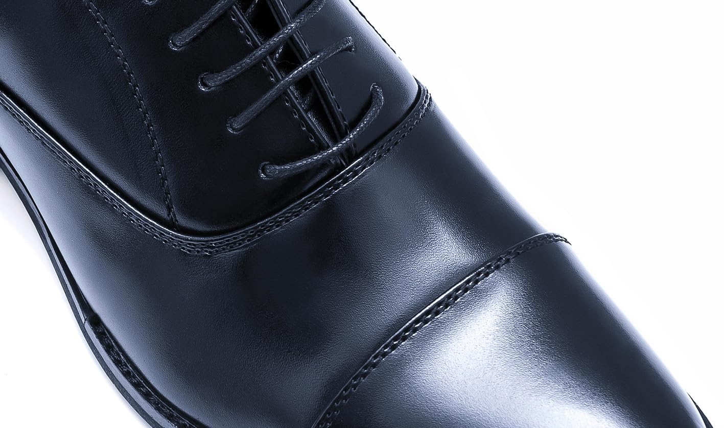Evoga Chaussures Hommes Class Bleu Foncé Vernis Ligne Classique Élégant Cérémonie