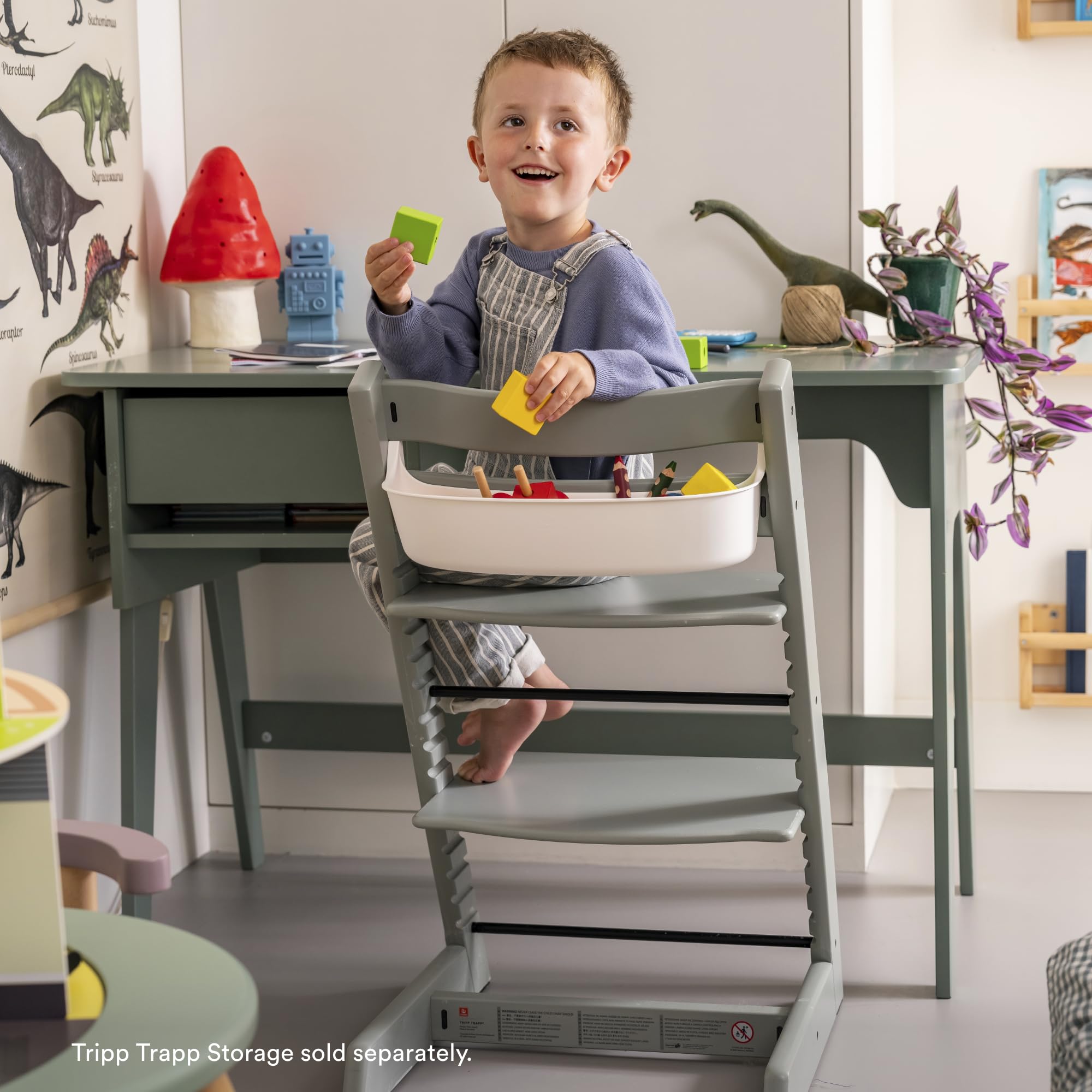 Stokke Tripp Trapp Chair from Stokke - Adjustable, Convertible Chair for Toddlers, Children & Adults - Classic, Convenient, Comfortable, Ergonomic Back + Foot Support, Can Hold Up to 136 kg (Glacier Green) 4