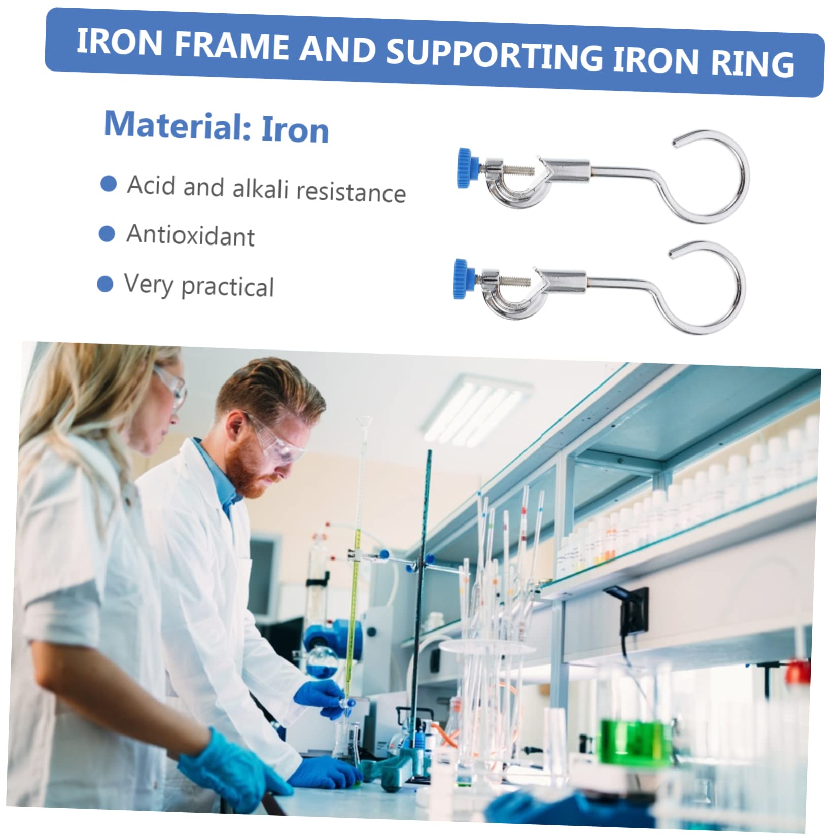 COSMEVIVI 2 Pcs Beaker Holder Ring Laboratory Flask Support Iron Material Acid Resistant Sturdy Constructed Diameters