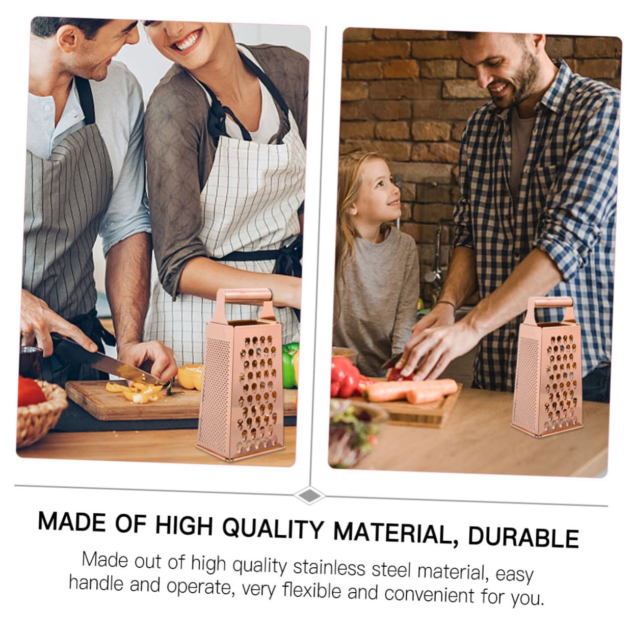 Rallador de Verduras y Corte Estable de Acero Inoxidable con 4 Lados Mango Ergonómico para Cocina Segura y Práctica