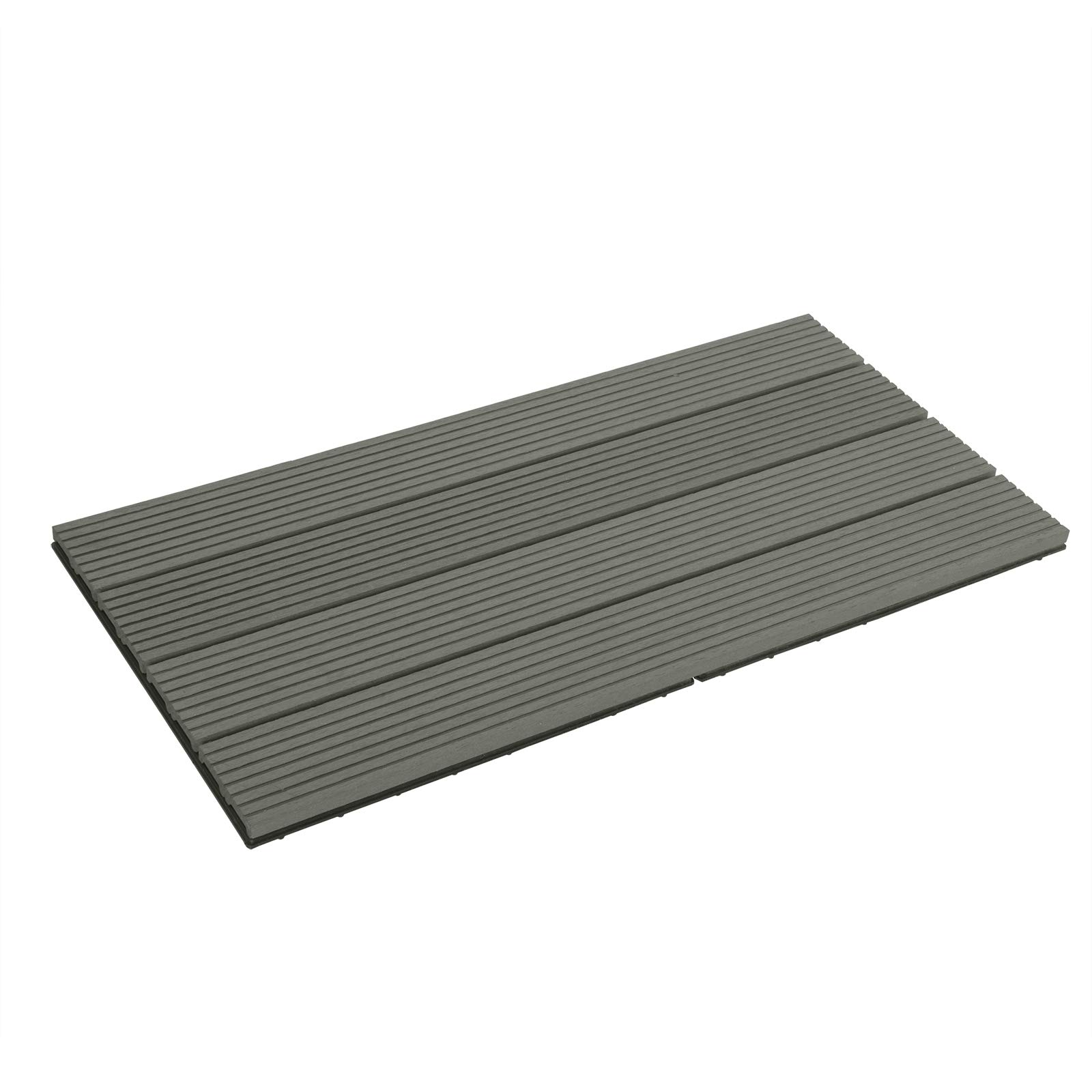 EUGAD 12 Pezzi Piastrella per Pavimento da Giardino Terrazza Pavimento ad Incastro per Casa Fai da Te Pavimentazione in WPC 30x60 cm Grigio Chiaro
