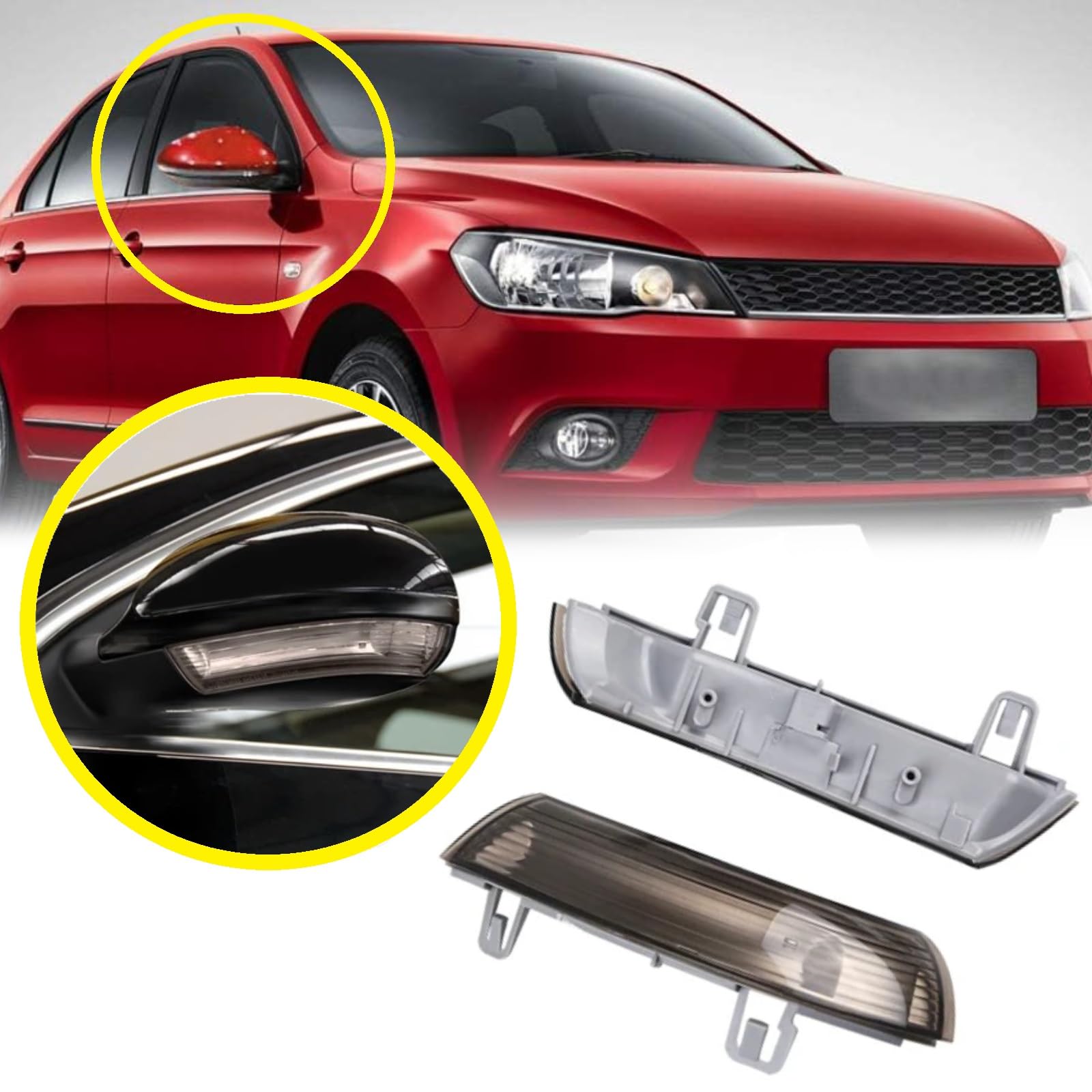 Twowinds Blinker Rückspiegel Kompatibel mit VW Golf 5, Jetta, Passat, Rabbit, Seat Alhambra, Skoda Superb, Rechte Tür, Linke Tür (beide Seiten) 1K0949101, 1K0949102 Spiegelblinker (Set von 2, Getönt)