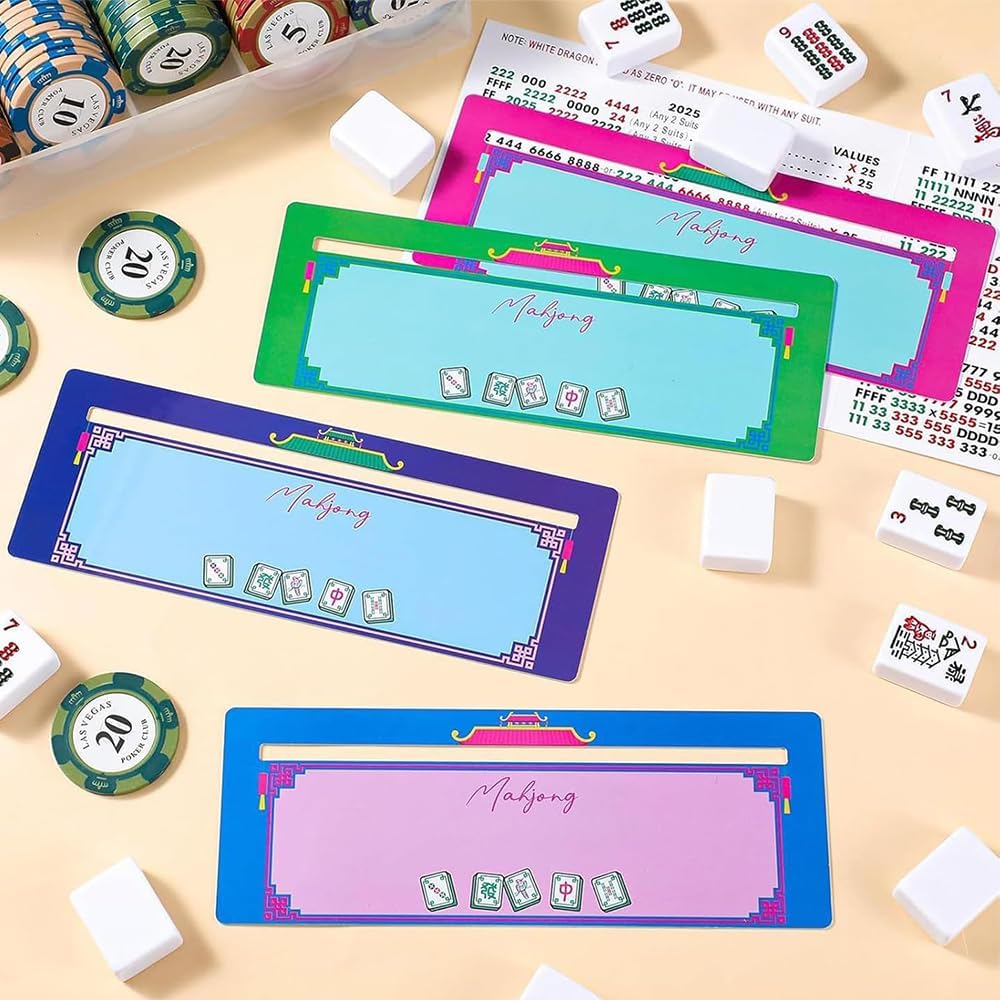 4 Pcs Portable Mahjong Card Guide and line Finder, Strategy Tool for Beginners, Ideal for Travel, Parties, competitions, Game Nights, Great Mahjong Gifts