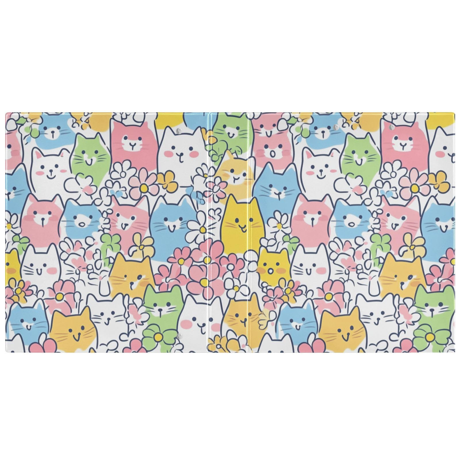 Raccoglitori per quaderni da 1 e mezzo pollici con gatti colorati
