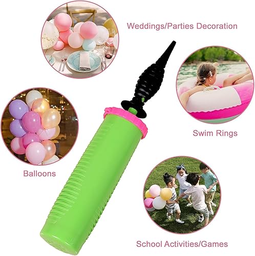 Miniatura 5 de Bomba de globo de mano de doble acción de 2 vías para globos, pelotas de yoga, anillos de natación