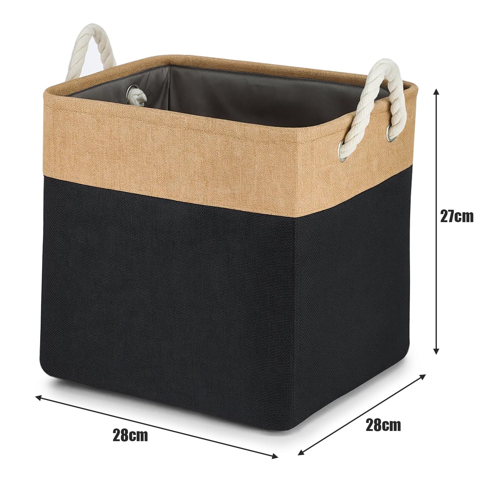 8 Stück Große Aufbewahrungskörbe 28x28x27 cm – Faltbare Stoff Aufbewahrungsboxen mit Griffen, stabile Würfelboxen für Kleidung, Spielzeug & Regale – Organizer für Schrank, Kinderzimmer
