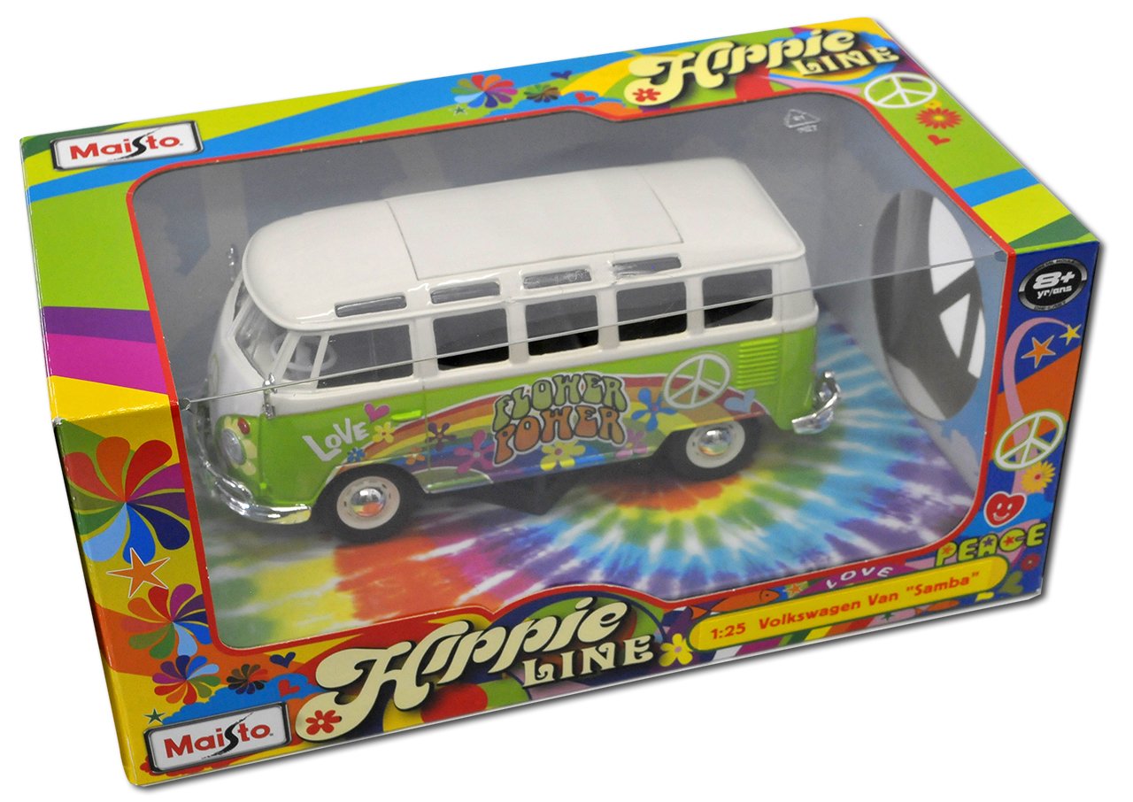 VW T1 Samba Bus Modellauto 1/24 – Grün-weiß, Mit Individuellem Wunschkennzeichen, Von Carsonline