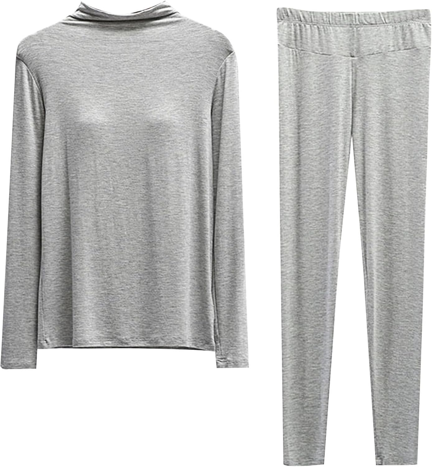 Turtleneck Thermal Underwear Sets fo Women Fleece Lined Ultra-Soft Long Johns Warm Base Layer Top & Bottom Sets