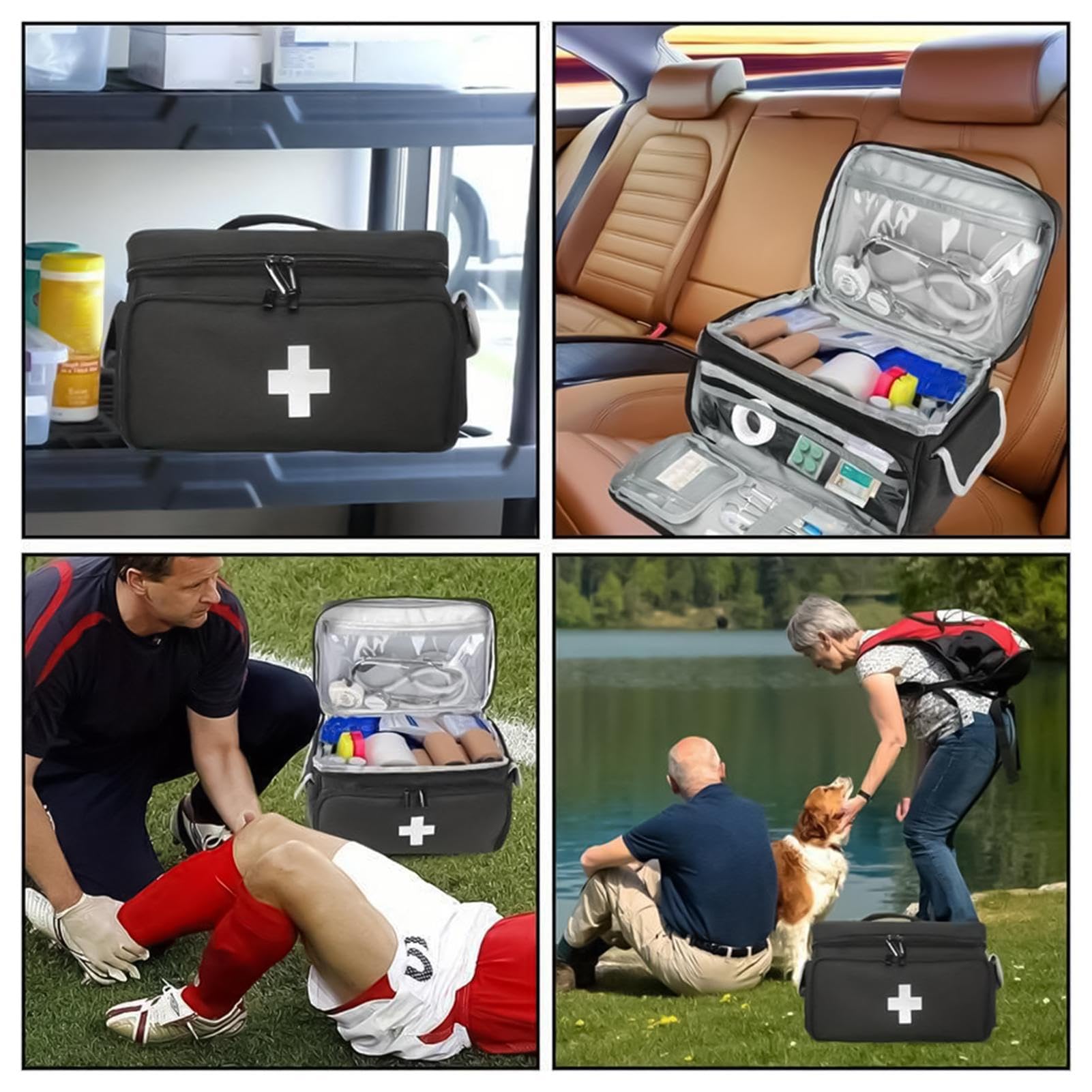 Home Health Sac d'infirmière, sac d'allaitement pour infirmière, sac de pharmacie de voyage | Sac de rangement vide pour étudiants en infirmière, médecins, travail d'infirmière portable, Noir , Voir