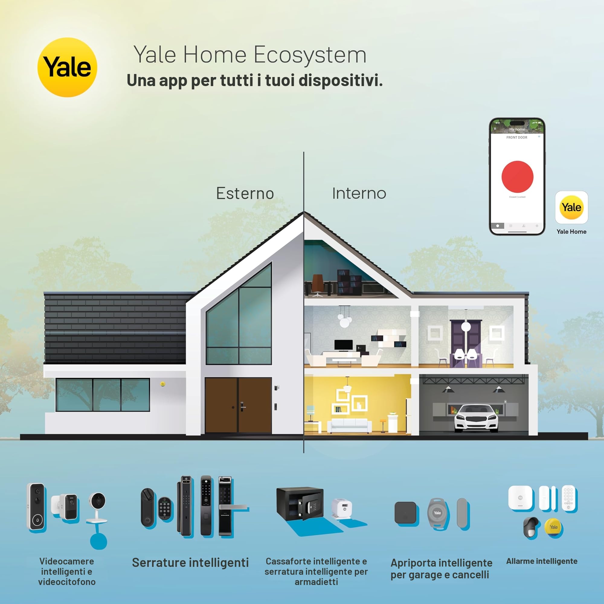 Yale Serratura Smart Linus L2 05/103210/MB Nero, accesso senza chiave, Installazione fai da te, Blocco/sblocco da remoto, Wi-Fi integrato, Compatibile con Matter, Controllo via App p Yale Home