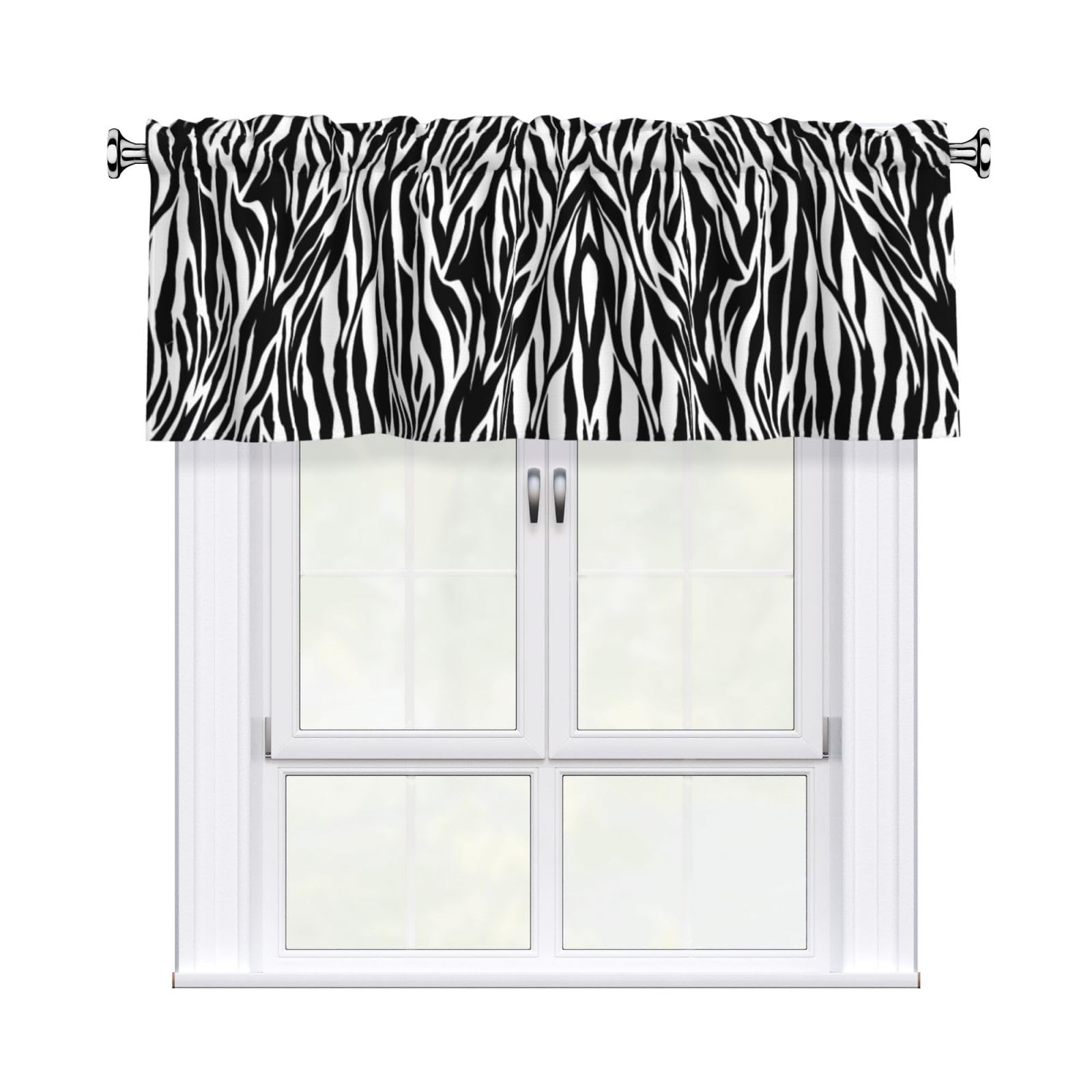 WHJSSF Zebra Print Prints Housewarming Gift – Peach Skin Window Valance 54x18 for a Cozy Kitchen Refresh