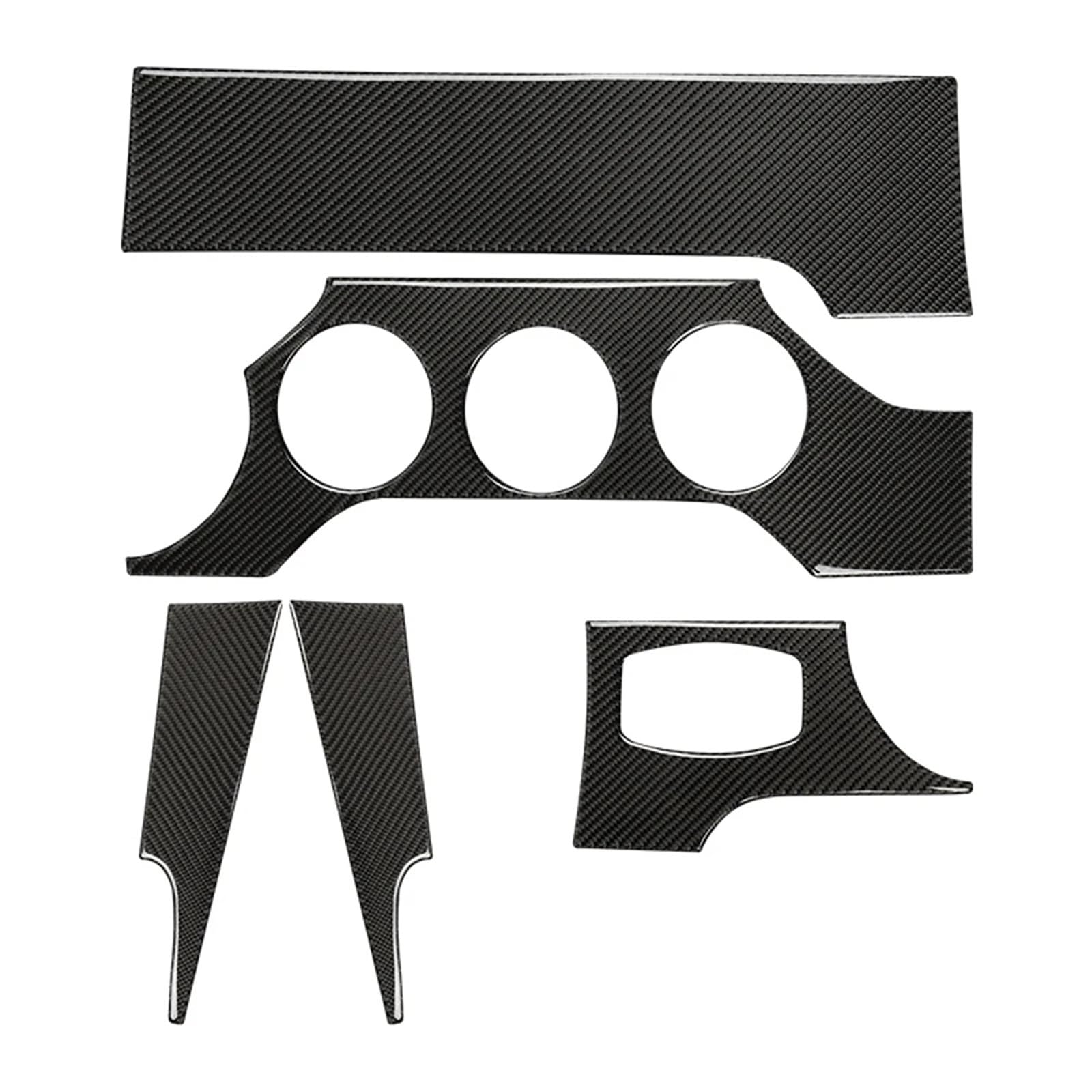 Wsbojxth Black Repair Patch Compatible With Mustang Gt 2015-2021 Lhd Accessories Carbon Fiber Interior Car Dashboard Panel Cover Trim Sticker Decal Decoration Frame(Black)