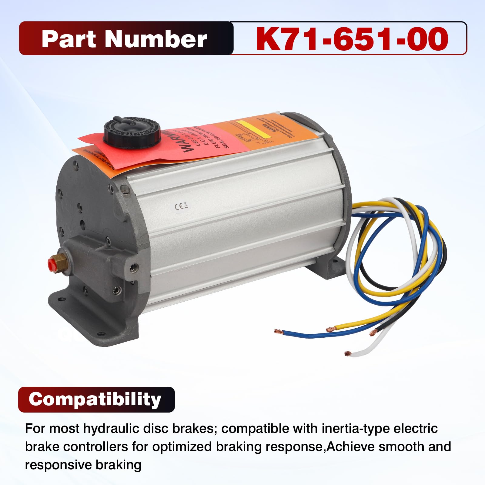 K71-651-00 - Actuador de freno hidráulico eléctrico para remolque, 1600 PSI 12 V, actuador de freno de disco hidráulico compatible con controladores de freno eléctricos