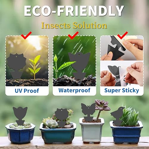 Miniatura 3 de Trampas para moscas de frutas para interiores, 20 trampas adhesivas amarillas, trampas para mosquitos, atrapadores de insectos para casa al aire