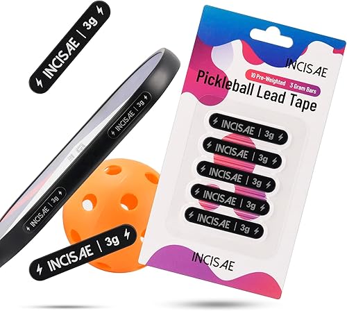 10pcs Pickleball Lead Tape, Weighted 3g Lead Tape for Pickleball Paddles, Adhesive Lead Tape Pickleball Accessory for Paddle Edge Guard, Increase