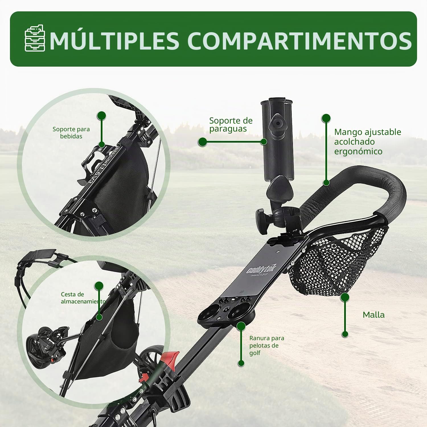 Caddytek CaddyLite 11.5 V3 Carrito de Golf de 3 Ruedas Ligero Plegable