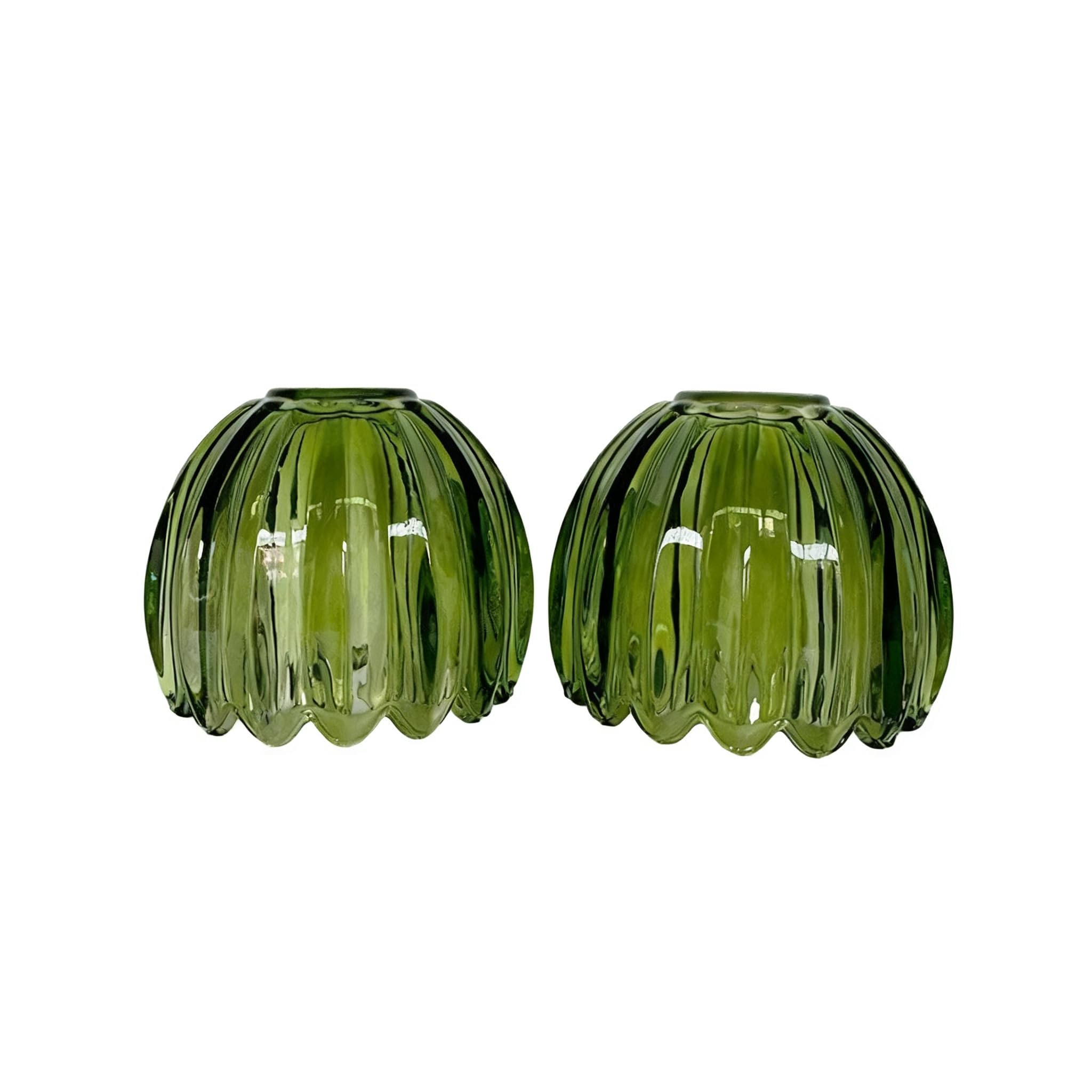 LIXSAZSE Exquisite Flower Lamp Shade Sconce Shades Glass Lamp 2-Pack,Green