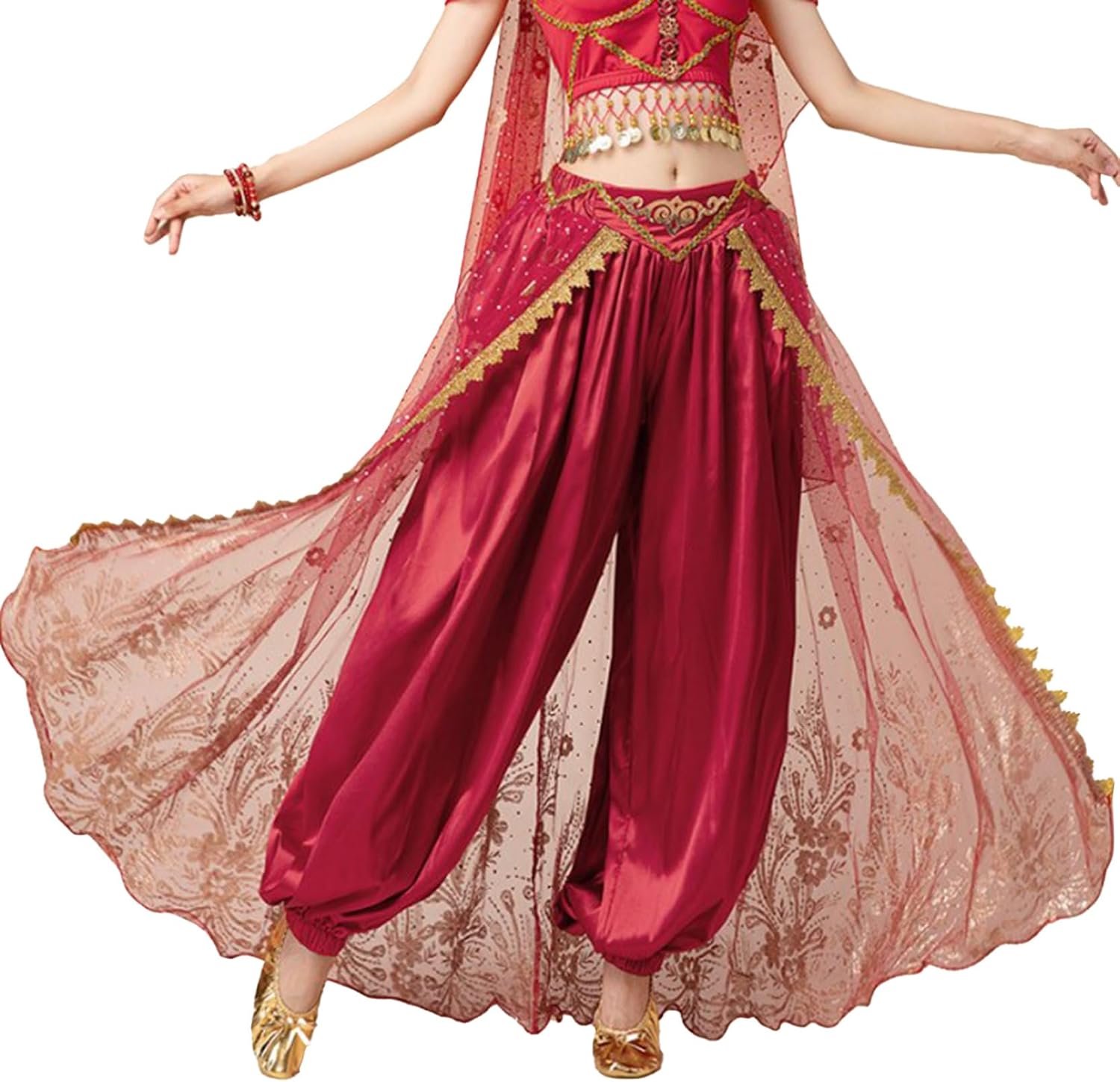 Womens Belly Dance Pants Indian Bollywood Princess Costume Baggy Tribal Arabic Halloween Trousers