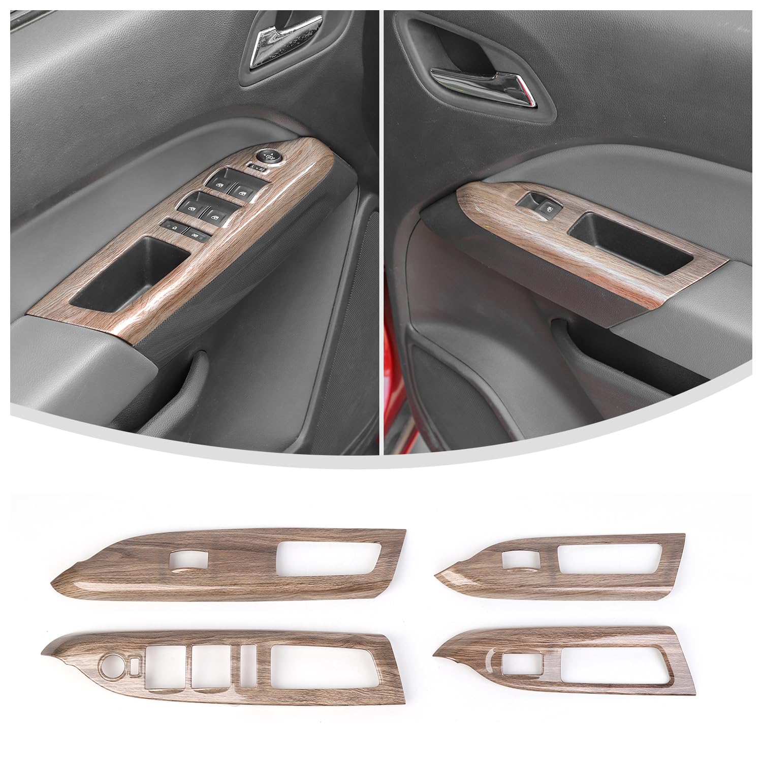 Black Wood Grain Gear Shift Panel Trim Cover – For Chevy Colorado / GMC Canyon 2014-2022, Jive-Car-Accessories, 1pc