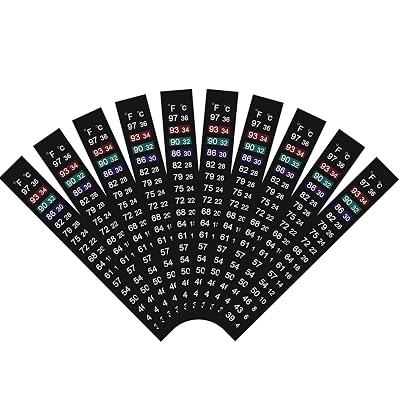 Brewing Thermometer Strip Adhesive Strip Thermometer Aquarium Thermometer Strip, Temperature Test Strip Thermometer Sticker for Fish Tank/Kombucha/Fermentation Jar 39 to 97℉/4 to 36℃ (10pcs)