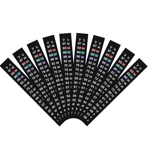 Jansamn Tira de termómetro de cerveza, tira adhesiva, termómetro para acuario, termómetro adhesivo para pecera  Kombucha 39 a 97 y 39.2 F a 96.8 F