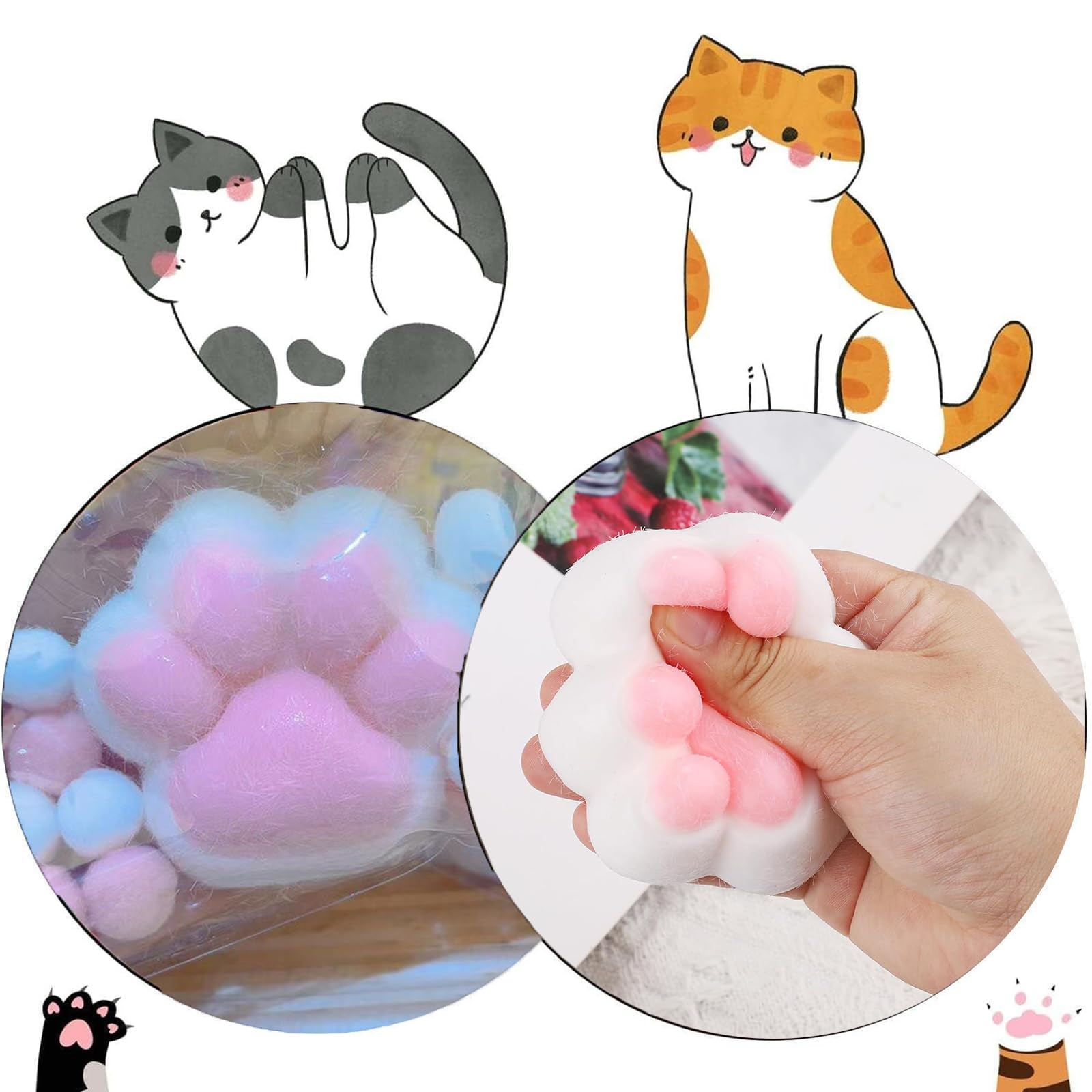 Taba Squishy Katzenpfote – Weiches Quetschspielzeug, Stressabbau, Aus TPR, Rosa, 1 Stück