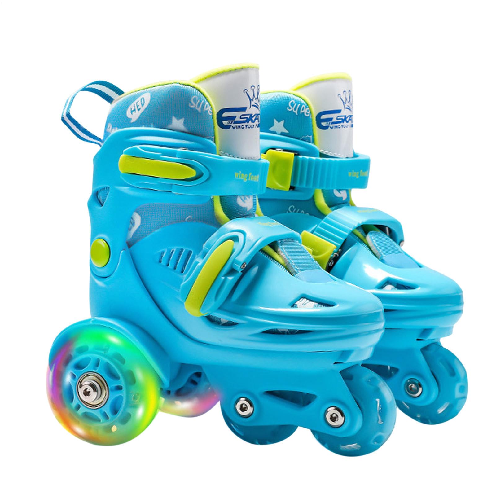 Pattini a rotelle – Pattini a rotelle regolabili con fodera in velluto | Leggero, liscio, comodo supporto per principianti, bambini, adulti, scarpe da pattinaggio, equitazione in interni ed esterni