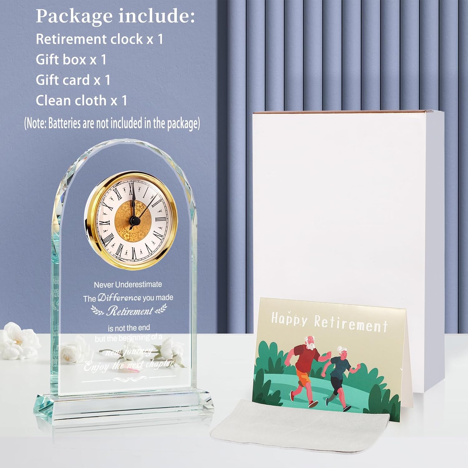 Retirement Gifts for Men/Woman - Premium Glass Retirement Clock, 2025 Happy Retirement Engraved Inspirational Gift for Retired Friends, Coworker, Boss, Leader, Employee Farewell Present (ETNC) - Image 4