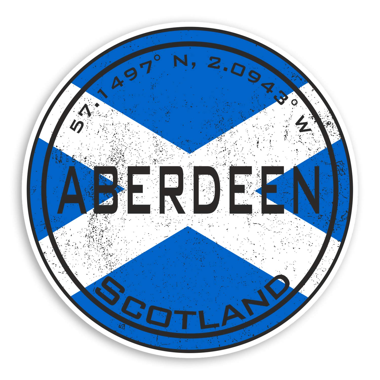 2 x 10cm Aberdeen Scotland Vinyl Stickers - Scottish Flag Sticker Luggage #20417 (10cm Wide)
