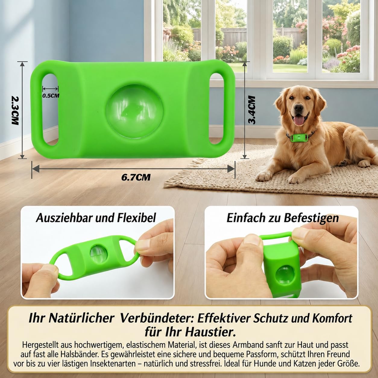 Fell-Freund TickGuard Clip- Fellfreund Zeckenhalsband für Hunde, Verstellbares Halsband Zubehör mit Ätherischen Ölen, Wasserfester Schutzclip für Spaziergang Garten und Outdoor (Blau,2 Stück)
