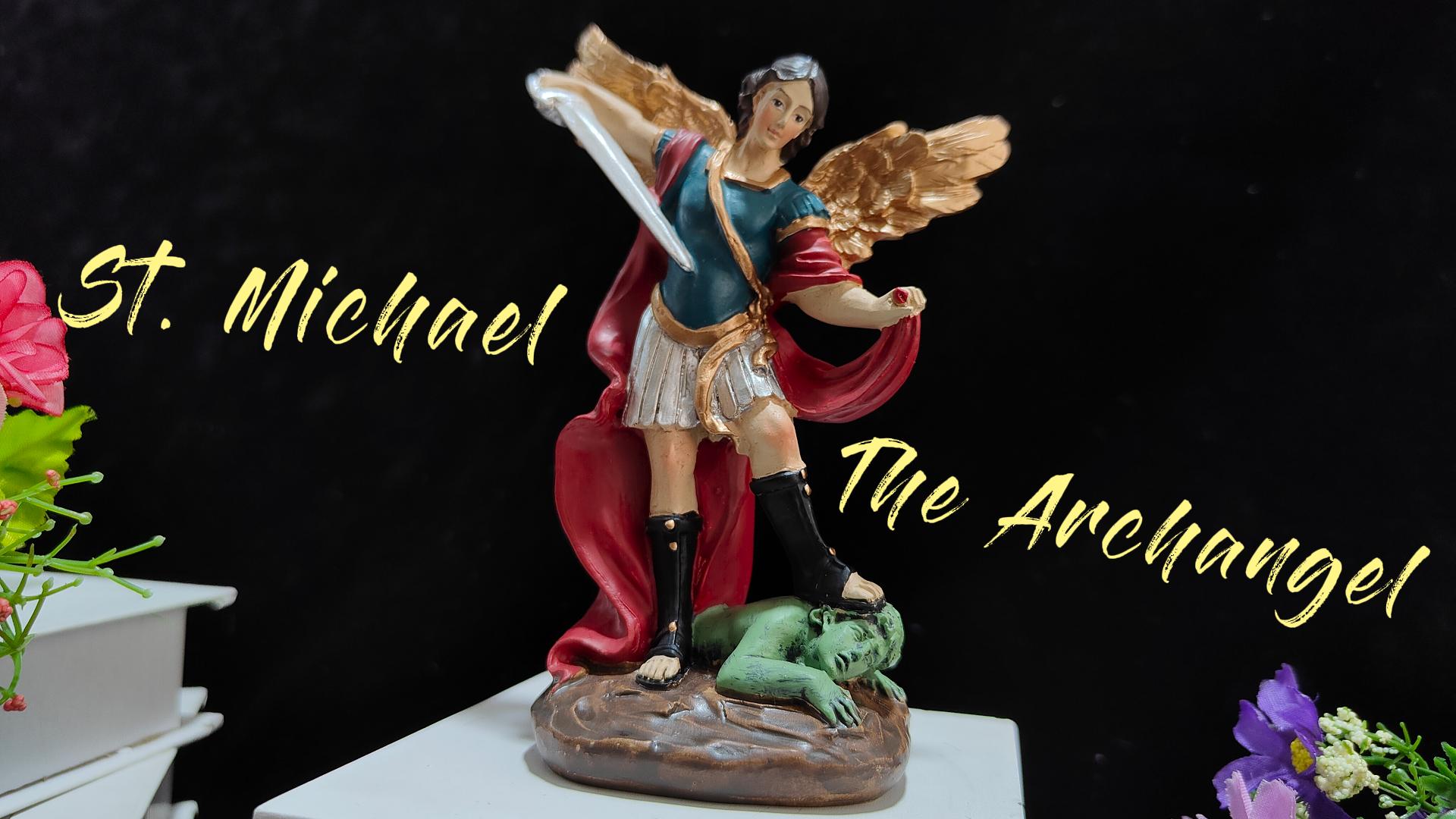 Estatua San Miguel Arcángel 5.32” Resina Pintada a Mano miniatura 7
