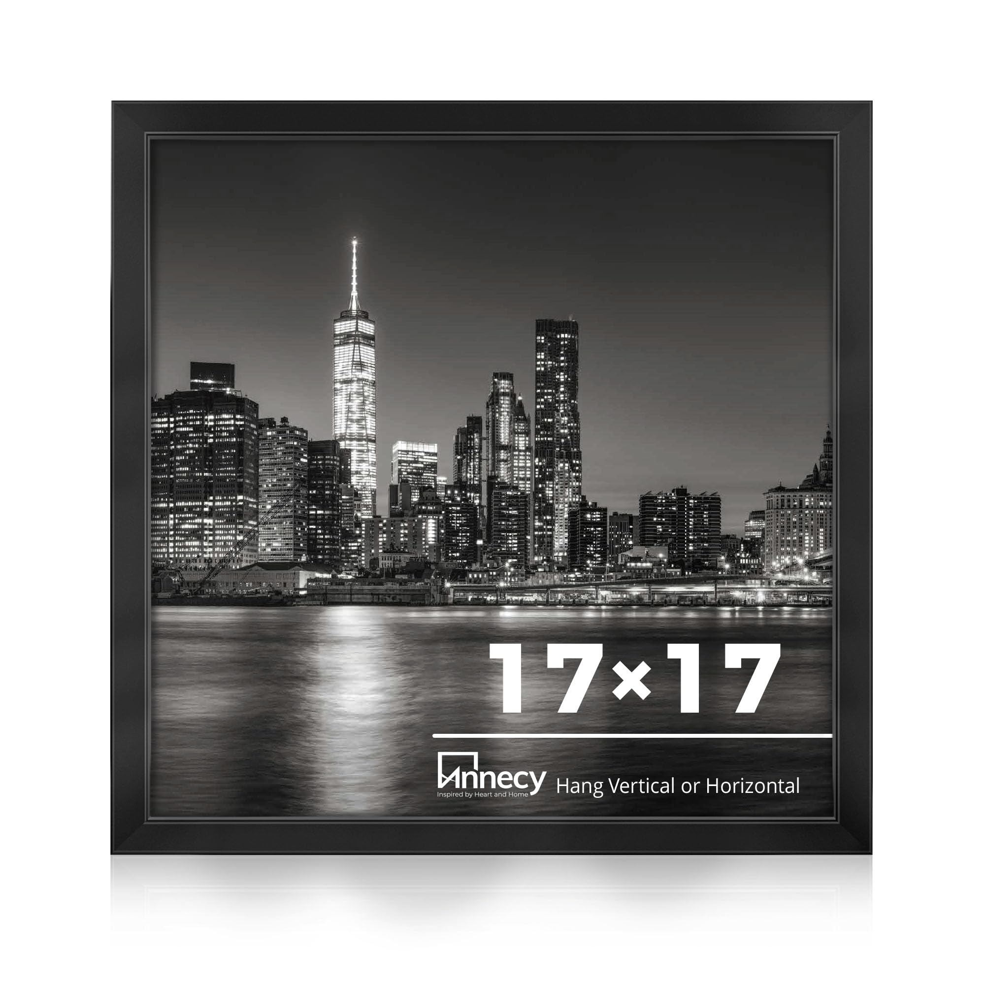 Photo 1 of *Frame damaged* Annecy 17x17 Picture Frame Black?1 Pack?, 17 x 17 Picture Frame for Wall Decoration, Classic Black Minimalist Style Suitable for Decorating Houses, Offices, Hotels