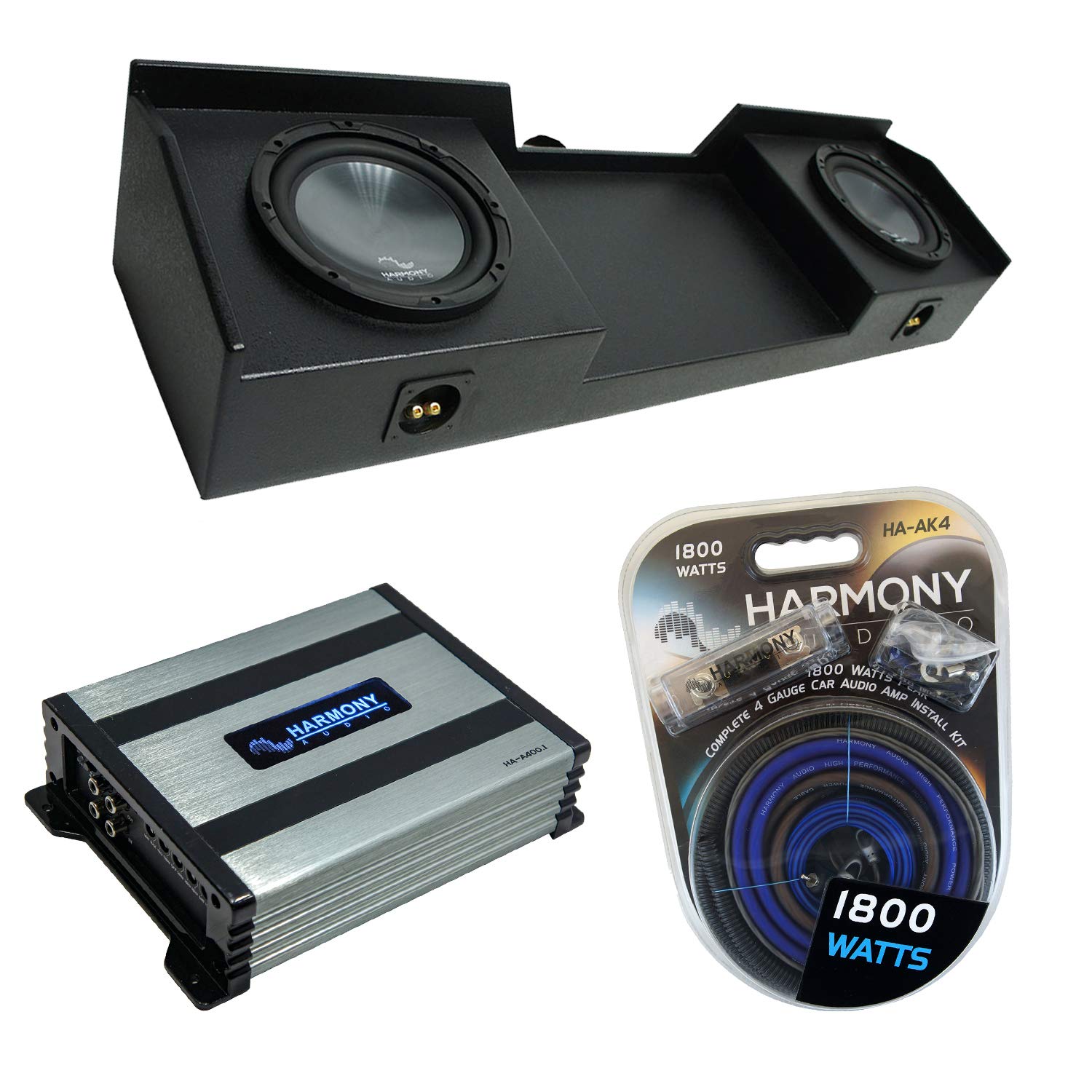 Harmony Audio Compatible with 1999-2006 Chevy Silverado Extended Truck Harmony Bundle R104 Dual 10