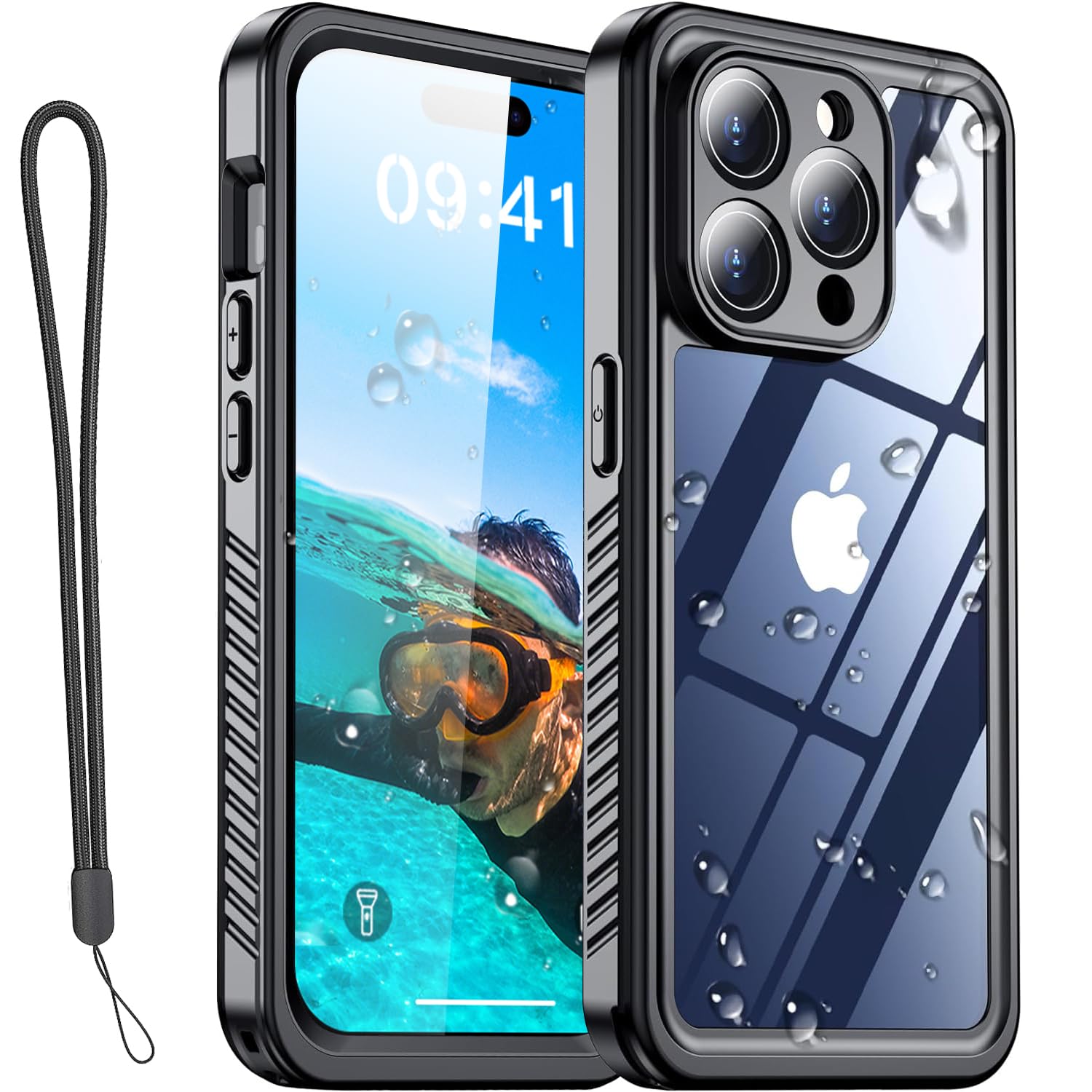 AICase Waterproof Case for iPhone 15 Pro Max(6.7") Snowproof,Dustproof and Shockproof, IP68 Certified Full Body Protection Fully Sealed Underwater