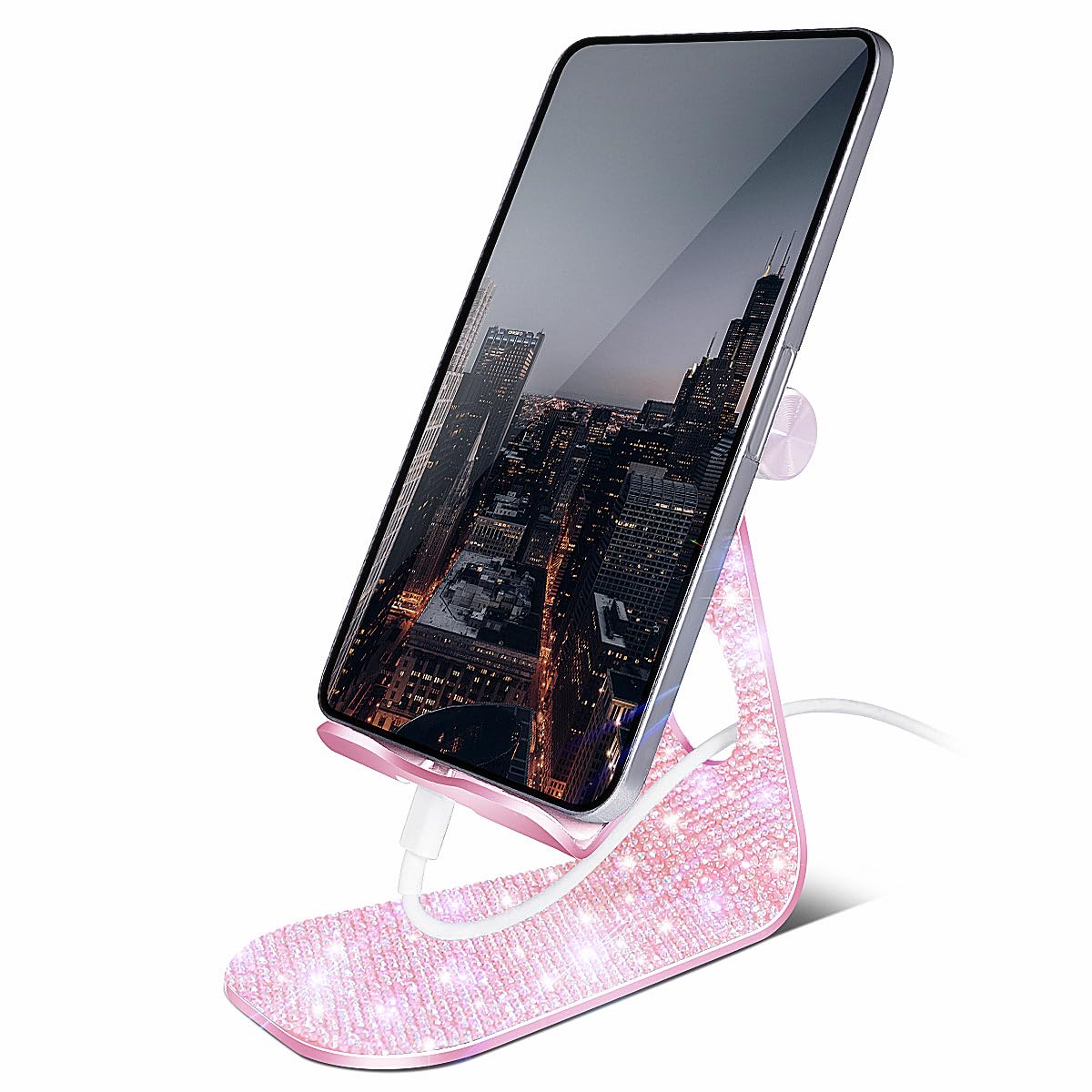 Erolagomat Bling Crystal Tablet Stand for Desktop Glitter Adjustable Tablet Holder Stand Dock Holder Compatible with iPad Pro