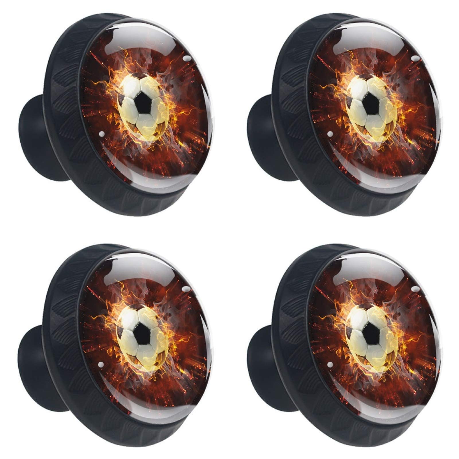 Boutons de placard de cuisine ronds en verre 30mm avec fixations pour tiroir de commode et armoire