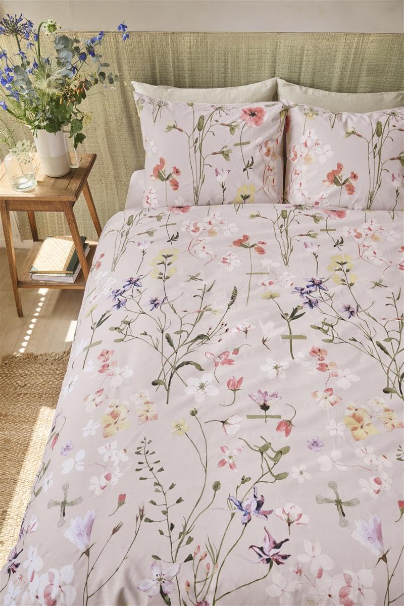 Beddinghouse Flowerlove 2-częściowy komplet pościeli, 135 x 200 cm, piaskowy, bawełna, z zamkiem błyskawicznym