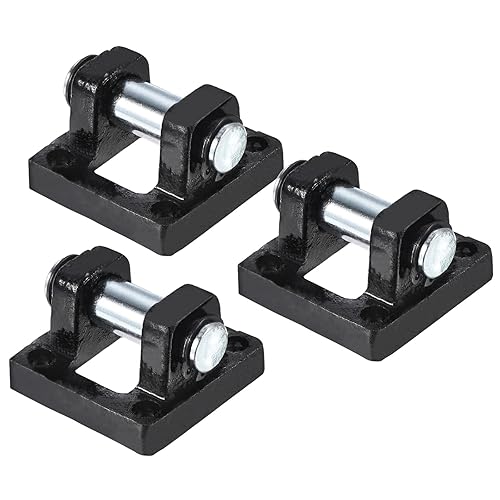 PATIKIL Juego de 3 horquillas pivotantes para barra de cilindro de aire, soporte de montaje neumático para montaje trasero, color negro
