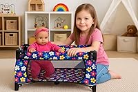 Vista 2 de Set de Cuna para Muñeca Bebé, Juego de Cuna Nido con Manta y Bolsa de Transporte para Corral de Muñeca Bebé. Se Ajusta hasta Muñecas de 20 Pulgadas