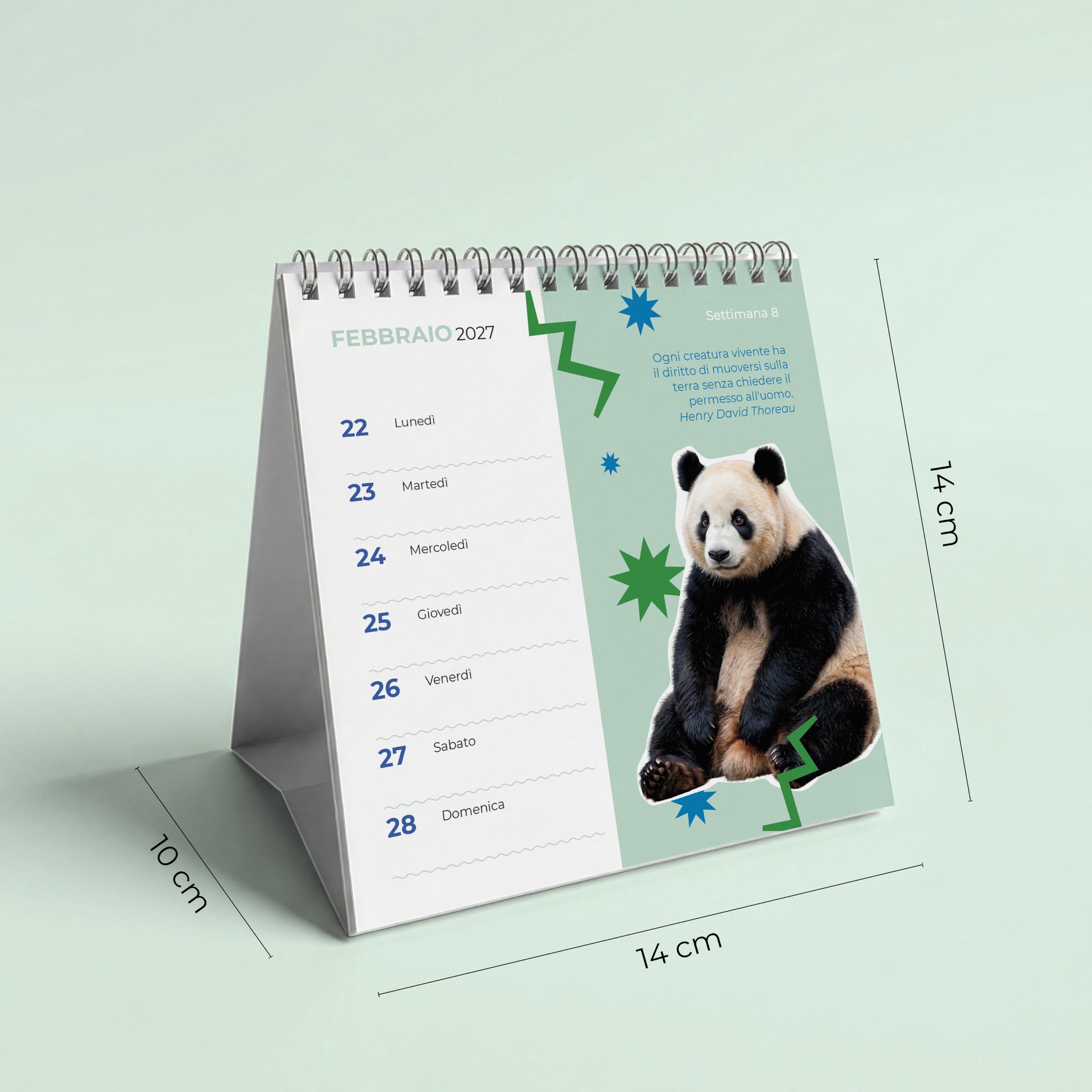 Q&B Grafiche Wochenkalender 2027 mit Tiermotiv | Tischkalender mit Spirale für den Schreibtisch | Wochenplaner für Büro, Zuhause und Tierliebhaber (2027 Tiermotiv, 3 Stück)