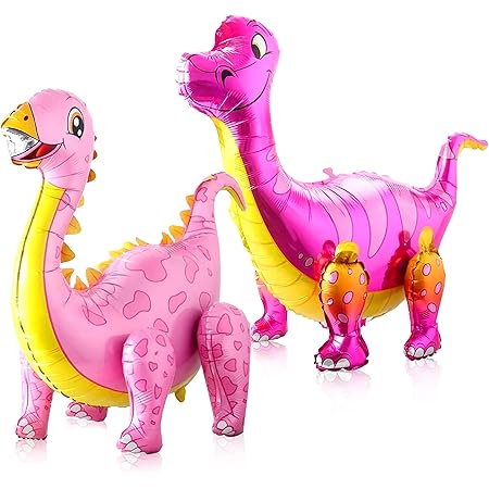 Gejoy 3 Pieces 3D Dinosaur Balloons Standing Dinosaur Balloons Foil Dinosaur Inflatable Balloons For Dinosaur Jungle Themed Birthday Baby Shower Party Decoration Supply - View #7