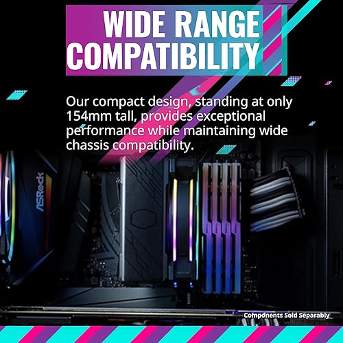 Miniatura 9 de Cooler Master Hyper 212 Halo Black enfriador de aire para CPU, ventilador PWM Halo de 120 mm, ARGB de doble bucle, cubierta superior de aluminio, 4