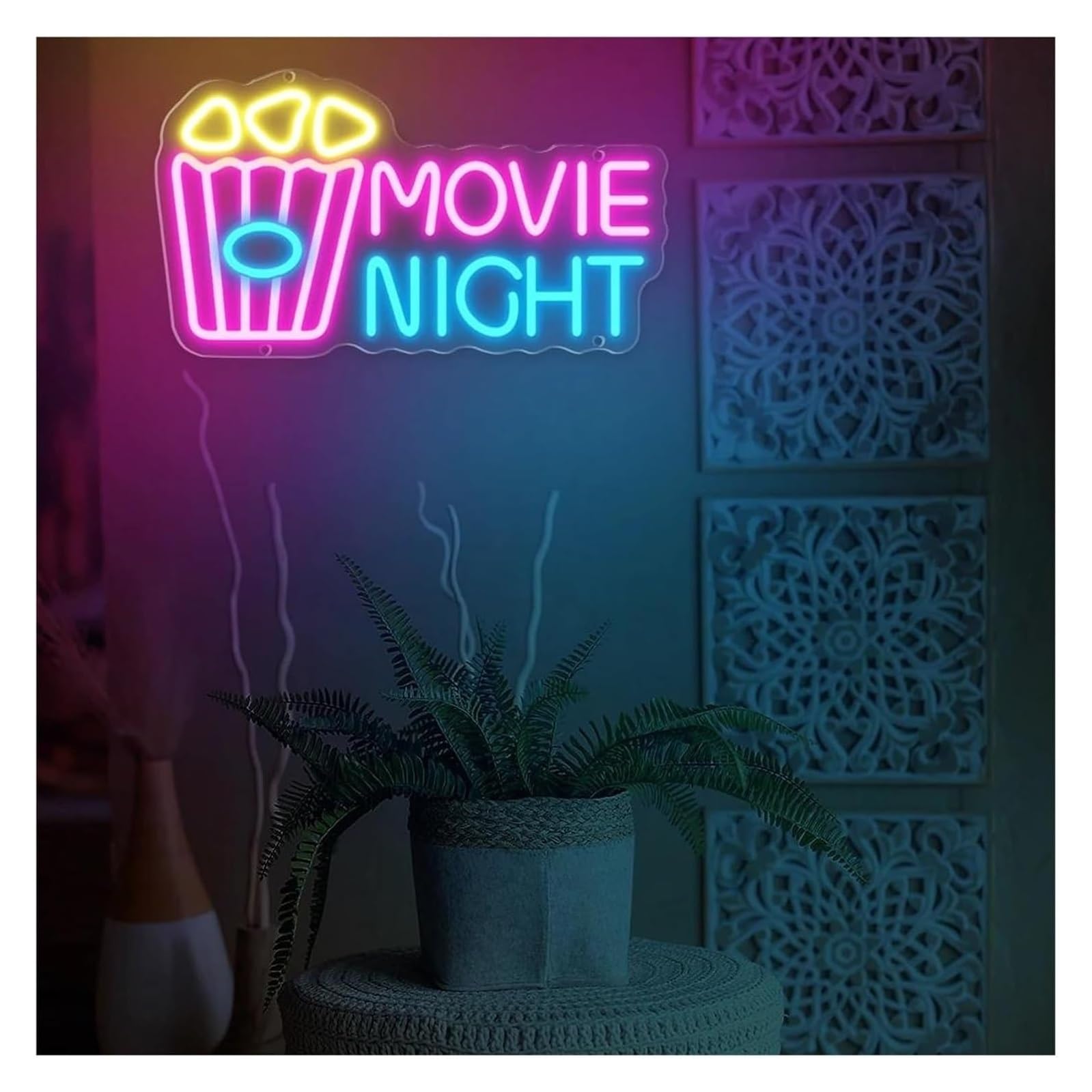 Decorazione luminosa al neon per serate cinematografiche a LED per feste cinema ristoranti bar taverne club