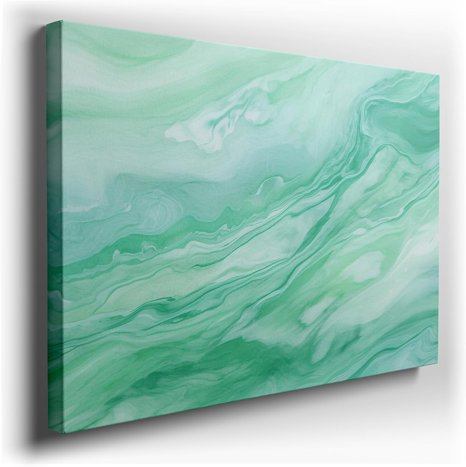 Canvas for Living room. Emerald Tides An Artistic Voyage through Verdant Waves, 27 x 18 inch Canvas Wall Art - Contemporary Masterpieces - Modern Home Decor - 69x46 cm (27x18 inch)
