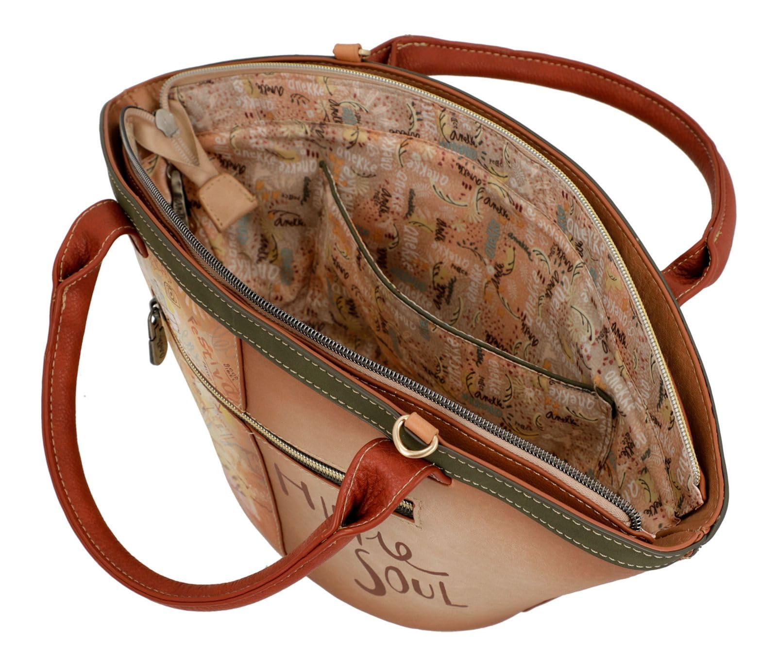 Anekke - Shopper Damen - Tasche aus Polyester mit 2 Griffen und Schulterriemen - Reißverschluss - Zubehör und Accessoires für Damen - Maße 41 x 19 x 13 cm