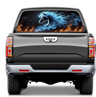 Rear Window Sticker Revamp Your Ride with Eye Catching Vinyl Car Stickers Artistic Decorative Truck Decals and Stunning Truck Back Window Art Elevate Your Vehicles Aesthetics Fiery Horse 1