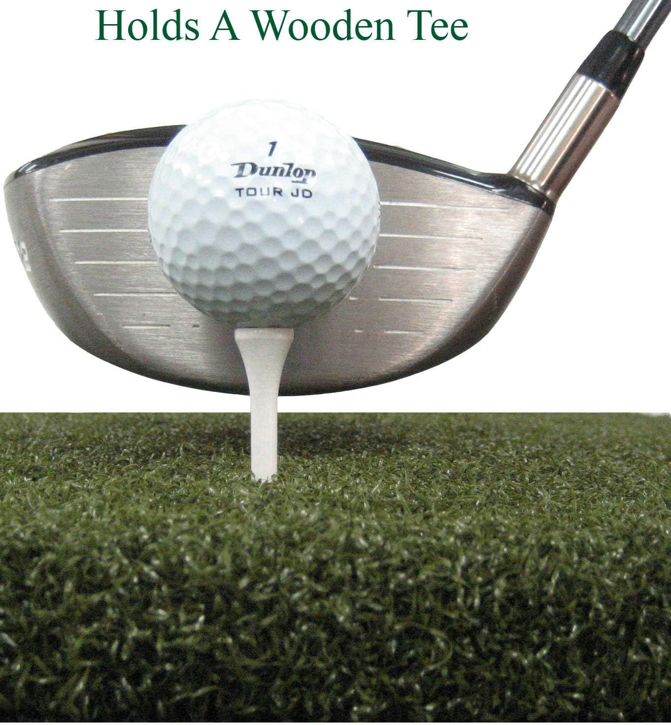 5 Feet x 5 Feet Heavy Duty Commercial Tee Elite Golf Practice Mat. Use Real Wood Tees. Indoor Outdoor Simulates Real Grass. Hit Down On The Ball.