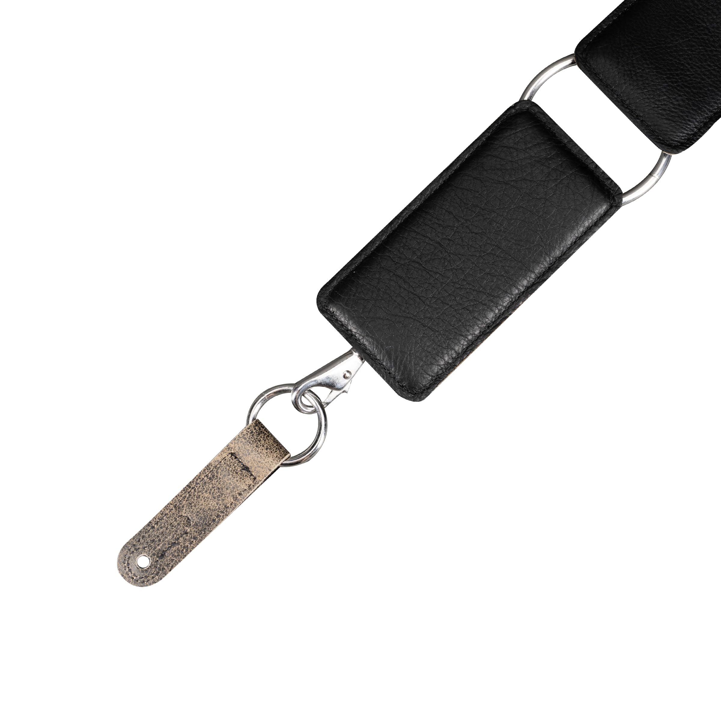 Levy's - Correa para guitarra y bajo MDST15BC-BLK Baldric Series, Piel Premium Distressed Black, ancho 7,6 cm, ajustable 135-155 cm, remaches hechos a mano, Made in Canadá