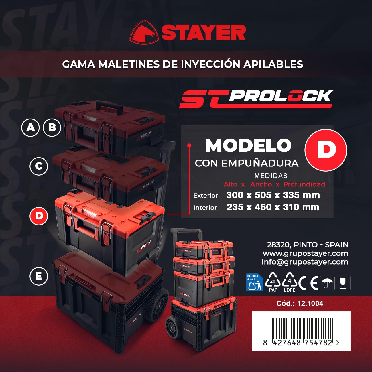 Stayer Valigetta impilabile D per composizione ST PROLOCK