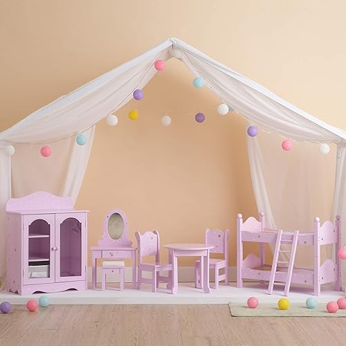 Miniatura 2 de Olivia's Little World Twinkle Stars - Armario de muñecas de 18 pulgadas con 3 perchas, estantes y contenedor de lona, almacenamiento de armario de